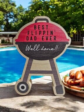 Best Flippin' Dad Ever Wooden Decor NEW